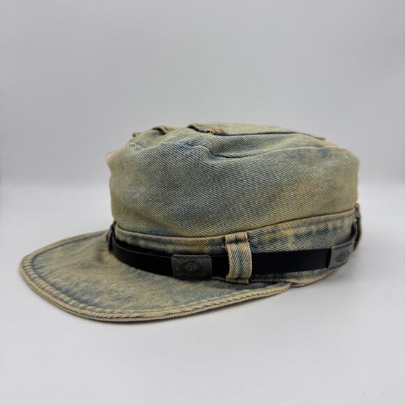 Free People Accessories - Free People Cadet Hat Womens Washed Denim Boho Western Leather Band Y2K 90s NEW